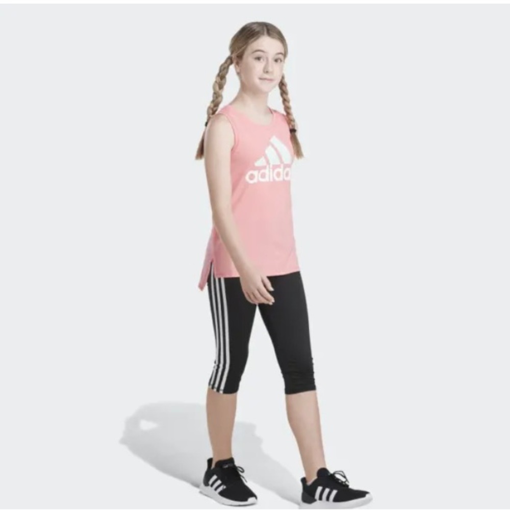 Adidas Original Muscle Tank Top Kid/ Girls Acid Red Pink Size Med (10/1… - Picture 4 of 8